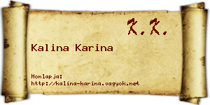 Kalina Karina névjegykártya